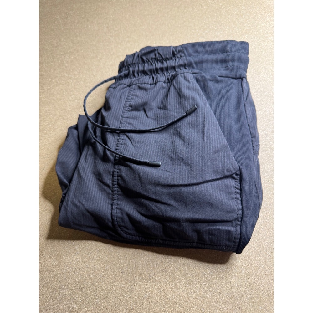 Lululemon Beyond the Studio Jogger Black Pinstripe Pants Size 8 LW5CZHS
